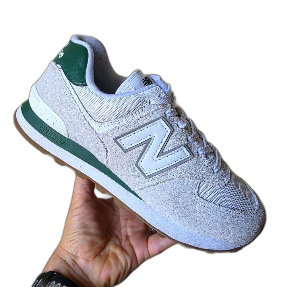 New Balance 574 Size US 7.5D Mens White Green Gum Sneakers ML574TD2